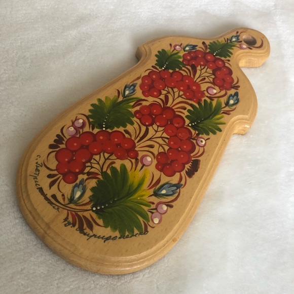 Other - Ukrainian Decorative Cutting Board - Artist Signed Folk Art Design - Petrykivsky